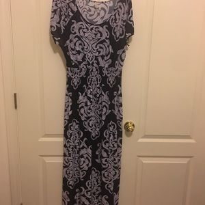 Navy blue long summer dress